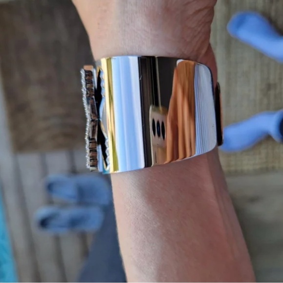 Atelier Swarovski Karl Lagarfeld KK Silver Cuff. Karl Lagarfeld Hip Chic Cuff. - Picture 7 of 16